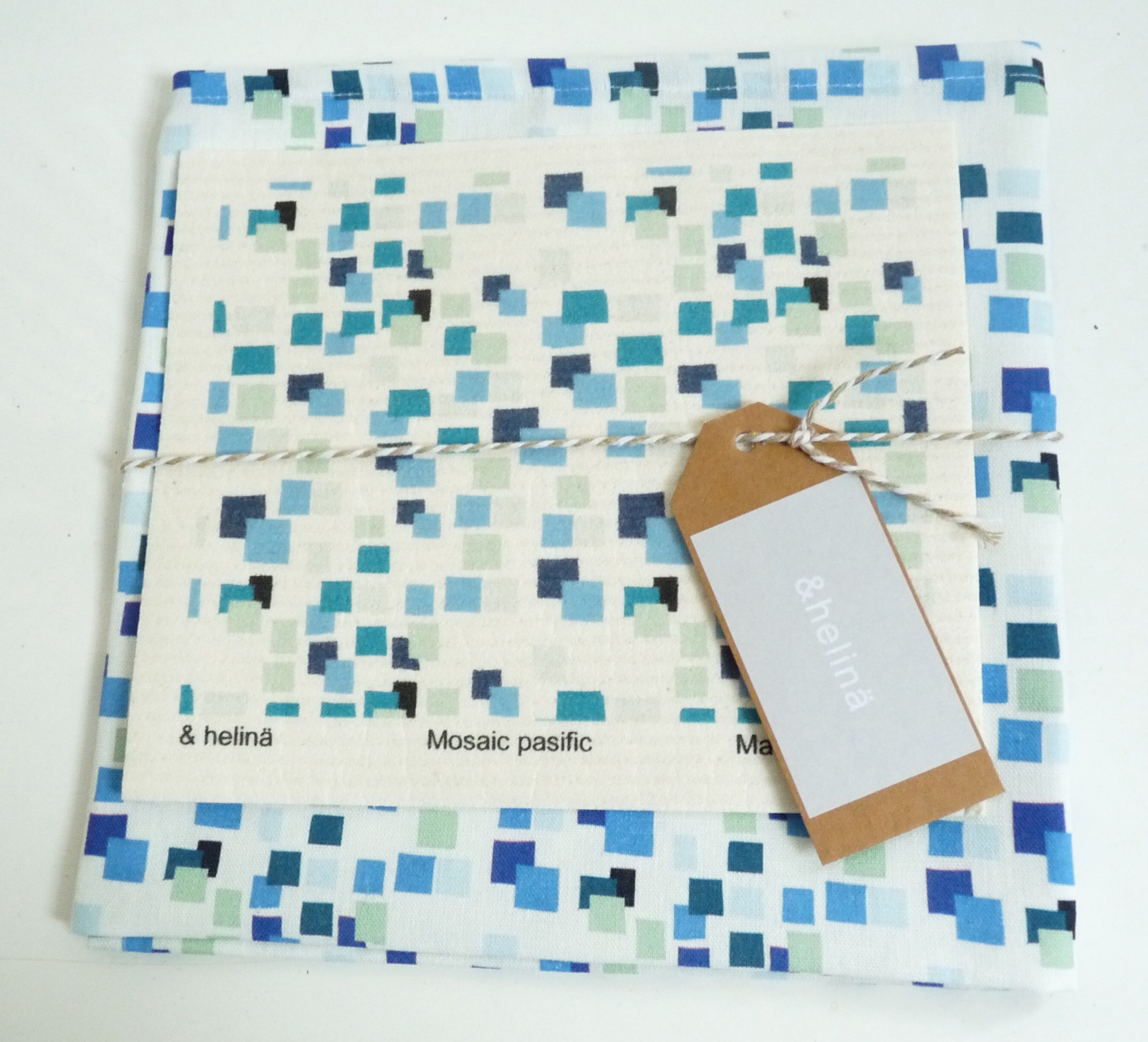 tea towel and dish cloth set;
Mosaic Pacific